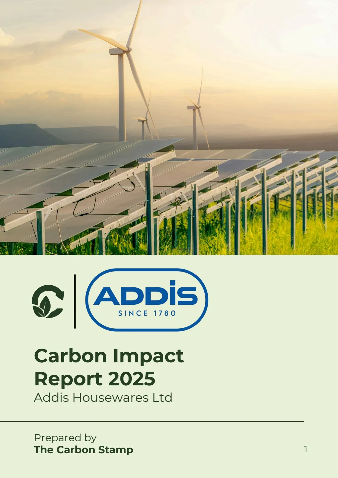 Addis Housewares carbon report title page